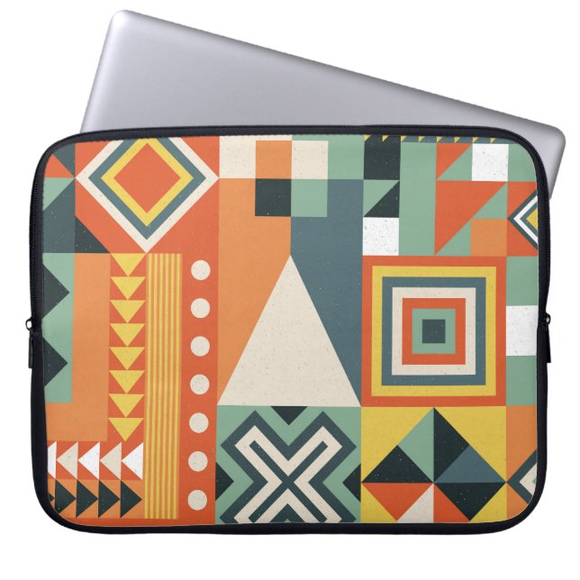 Geometric shapes, flat simple background. laptop sleeve (Front)