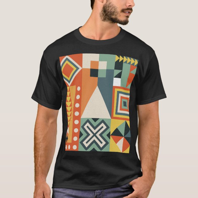 Geometric shapes, flat simple background. T-Shirt (Front)