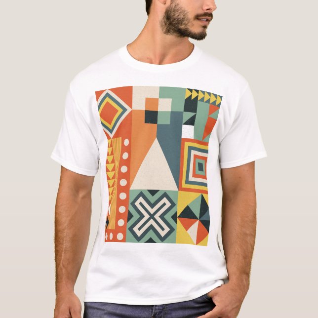 Geometric shapes, flat simple background. T-Shirt (Front)
