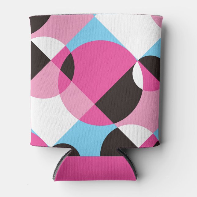 Geometric Shapes Hand-Drawn Mosaic Can Cooler (Front)