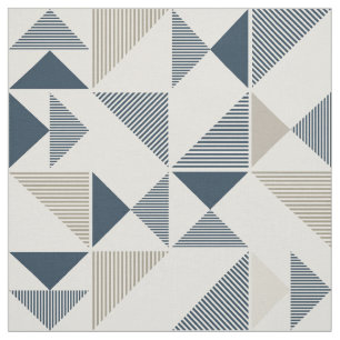 Geometric Shapes in Blue & Beige Fabric
