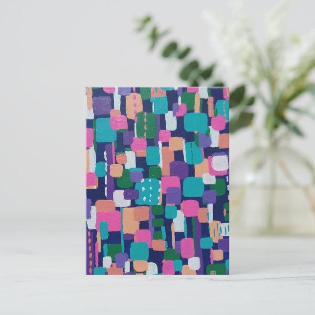 Geometric Shapes in Bold Colour  Postcard (Standing Front)