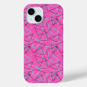Geometric shapes in chalk on white  iPhone 15 case