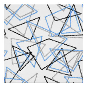 Geometric shapes in chalk on white poster