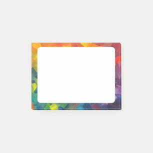 Geometric shapes in rainbow colours post-it notes