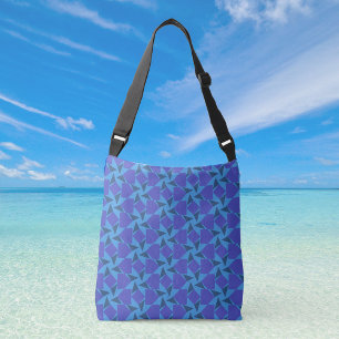 Geometric Shapes in Turquoise and Blue Crossbody Bag