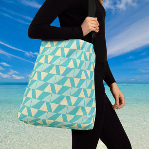 Geometric Shapes in Turquoise and Yellow Crossbody Bag