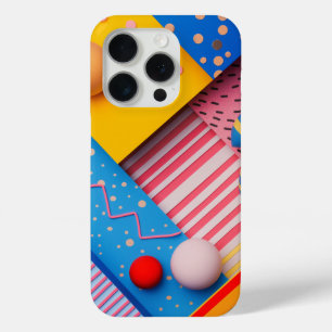 Geometric shapes in vibrant colours and shapes iPhone 15 pro case