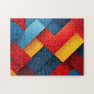 Geometric shapes in vivid colours jigsaw puzzle