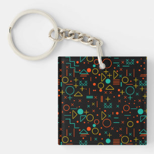 Geometric shapes key ring
