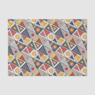 Geometric Shapes & Lines Pattern Memphis Style Art Tissue Paper
