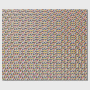 Geometric Shapes & Lines Pattern Memphis Style Art Wrapping Paper