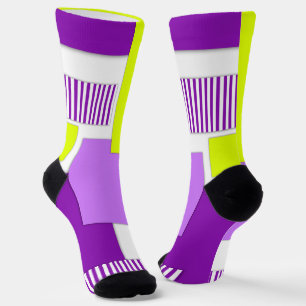 Geometric shapes made of multicolored paper socks