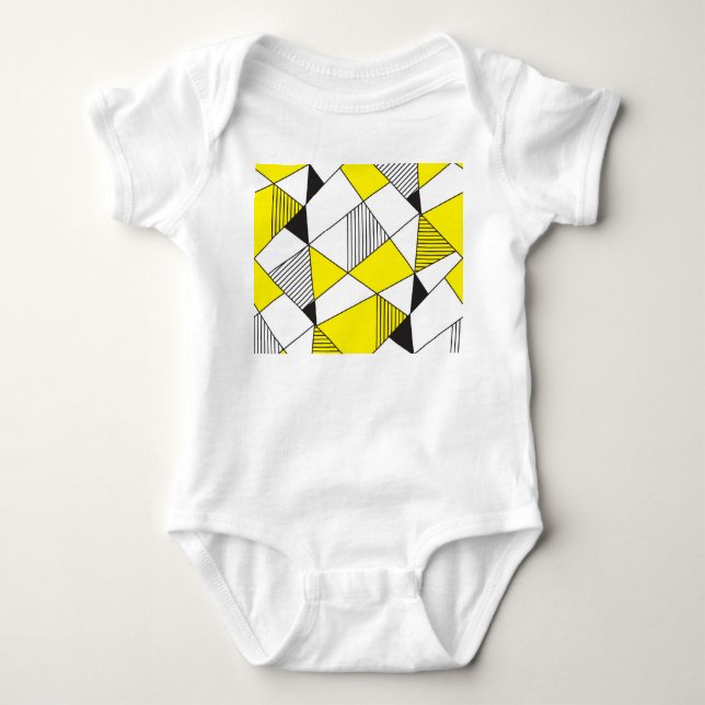 Geometric Shapes: Minimalist Seamless Pattern. Baby Bodysuit (Front)