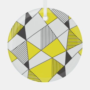 Geometric Shapes: Minimalist Seamless Pattern. Glass Tree Decoration