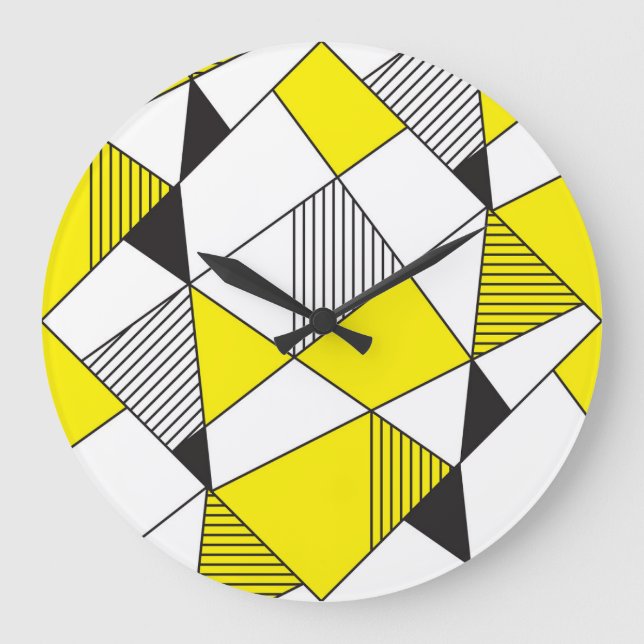 Geometric Shapes: Minimalist Seamless Pattern. Large Clock (Front)