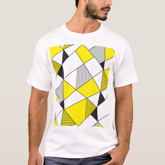Geometric Shapes: Minimalist Seamless Pattern. T-Shirt (Front)