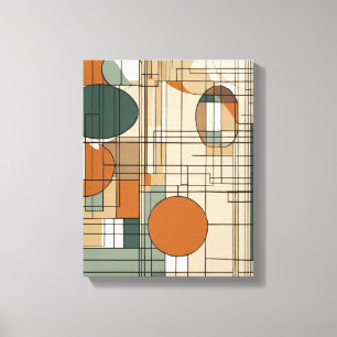 Geometric Shapes Modern Colourful Wrapped Art Canv Canvas Print