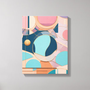 Geometric Shapes Modern Colourful Wrapped Art Canv Canvas Print