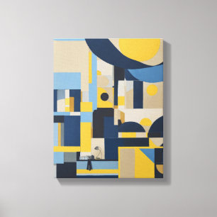 Geometric Shapes Modern Colourful Wrapped Art Canv Canvas Print