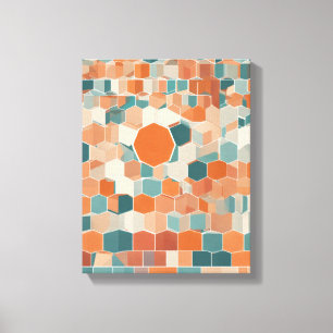 Geometric Shapes Modern Colourful Wrapped Art Canv Canvas Print