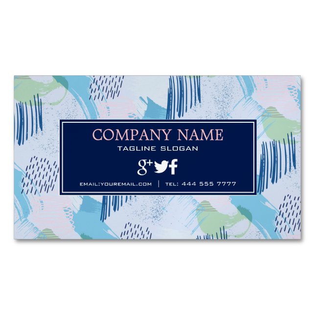 Geometric Shapes Pattern Magnetic Business Card (Front)
