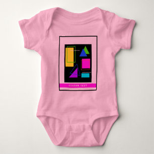 GEOMETRIC SHAPES PATTERNED NEON RETRO 80'S FASHION BABY BODYSUIT