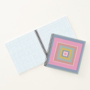 Geometric Shapes Quilt Pattern in Pastel Colours Notebook
