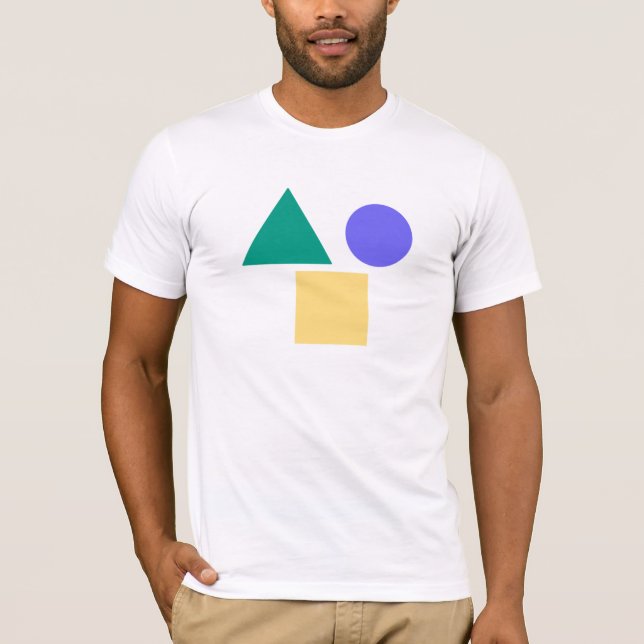"Geometric Shapes T-Shirt – Circle, Triangle, squ  (Front)