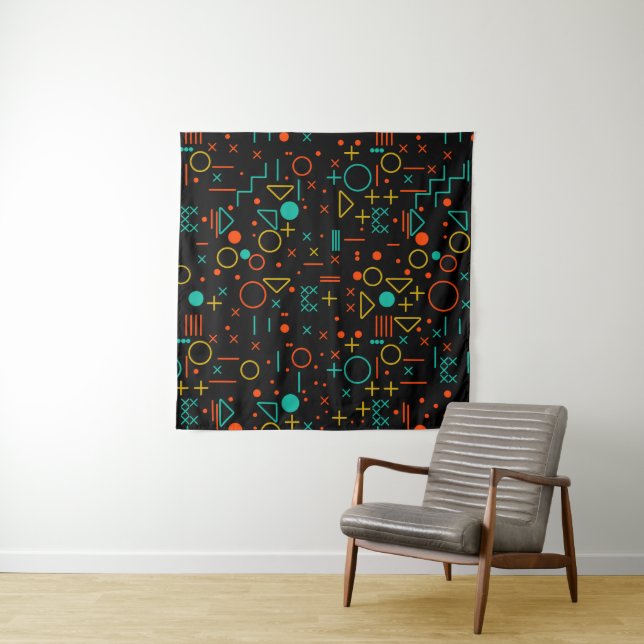 Geometric shapes tapestry (In Situ (Horizontal))