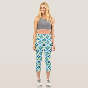 Geometric shapes, vintage abstract wallpaper. capri leggings