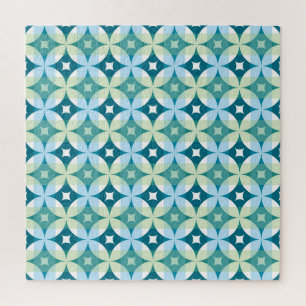 Geometric shapes, vintage abstract wallpaper. jigsaw puzzle