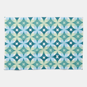Geometric shapes, vintage abstract wallpaper. tea towel