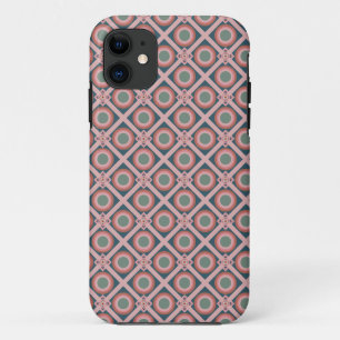 Geometric Shapes with Little Flowers iPhone 11 Case