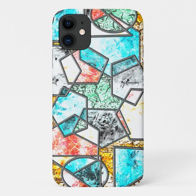 Geometric shapes with strange whitish textures Case-Mate iPhone case (Back)