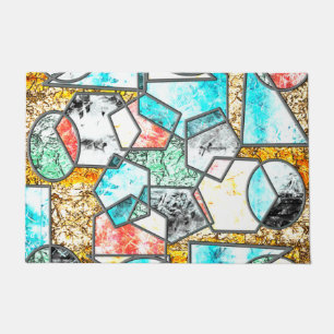 Geometric shapes with strange whitish textures doormat