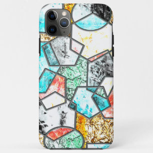 Geometric shapes with weird whitish textures iPhone 11 pro max case