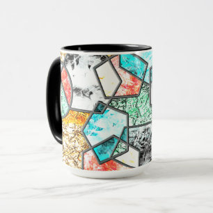 Geometric shapes with weird whitish textures mug