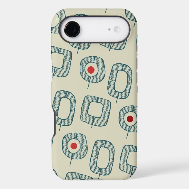 Geometric Shapes wRed Dots iPhone 17 Air Case (Back)