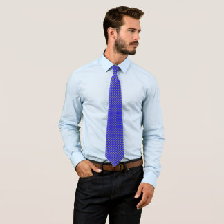 Geometric Shimmer Pixels on Blue   Tie