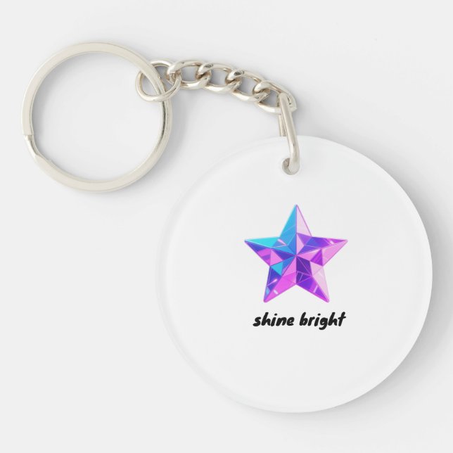  Geometric Shine Bright Star Key Ring (Front)