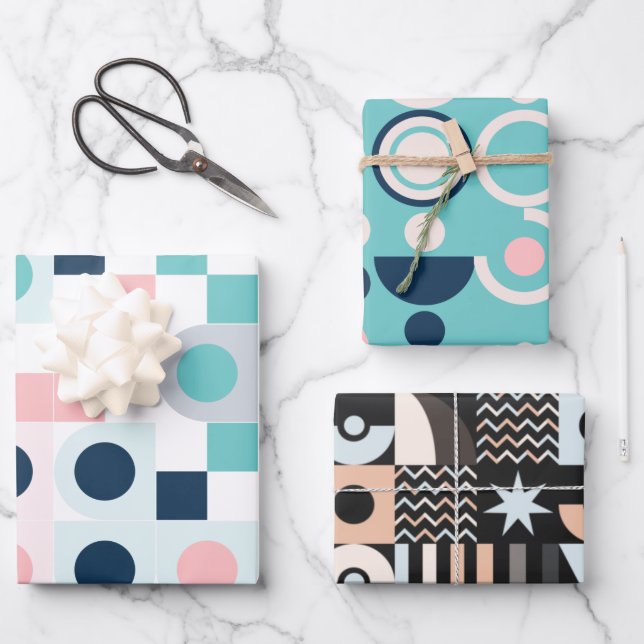 Geometric  simple elegant wrapping paper sheets (Front)