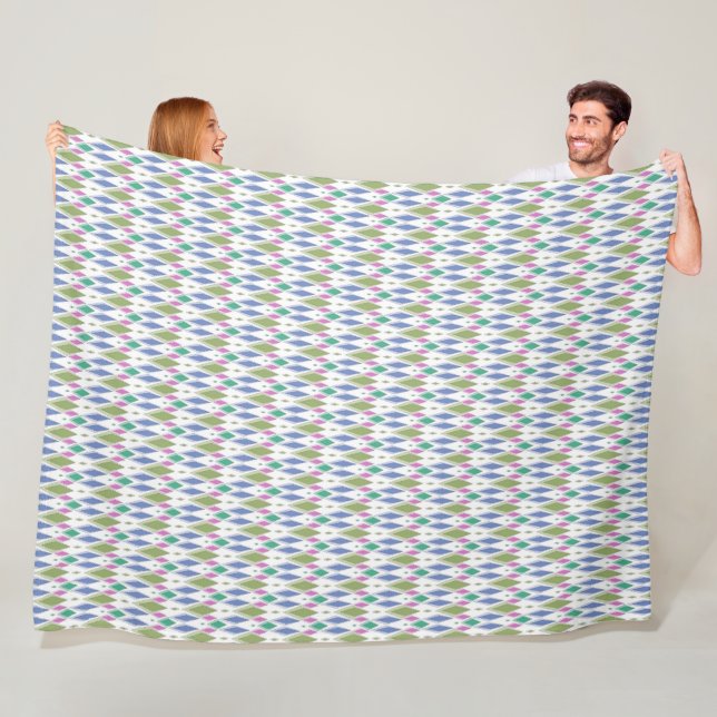 Geometric simple multicolored abstract pattern fleece blanket (In Situ)