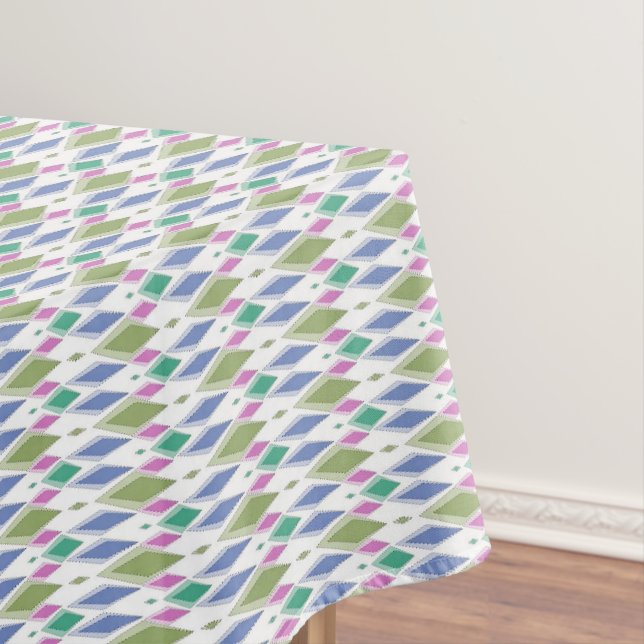 Geometric simple multicolored abstract pattern tablecloth (In Situ)