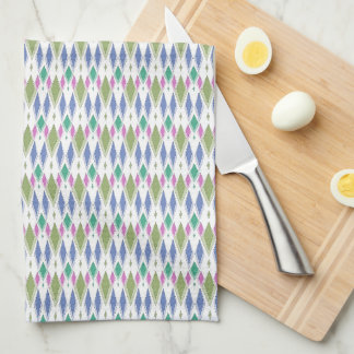 Geometric simple multicolored abstract pattern tea towel