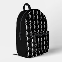 Geometric Skiers Winter Skiing Pattern Black