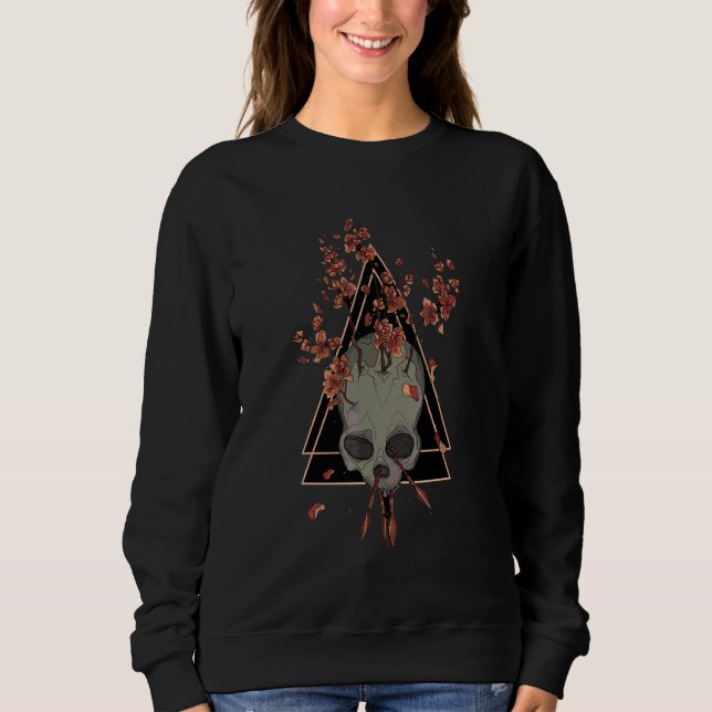 Geometric Skull Arrows Dark Gothic Art Sweatshirt (Front)