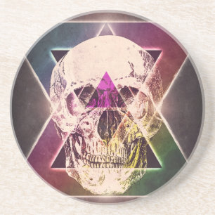 Geometric skull coaster