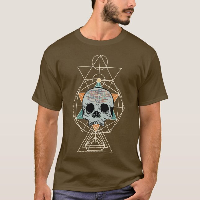 Geometric Skull Free Will Song Graphic Art Shirt (Front)