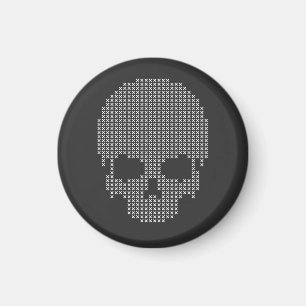 Geometric Skull Stitches Dotwork Magnet